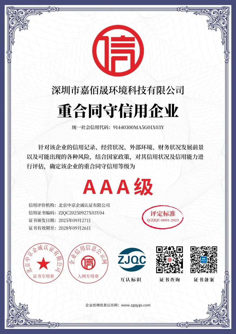 重合同守信用企业AAA